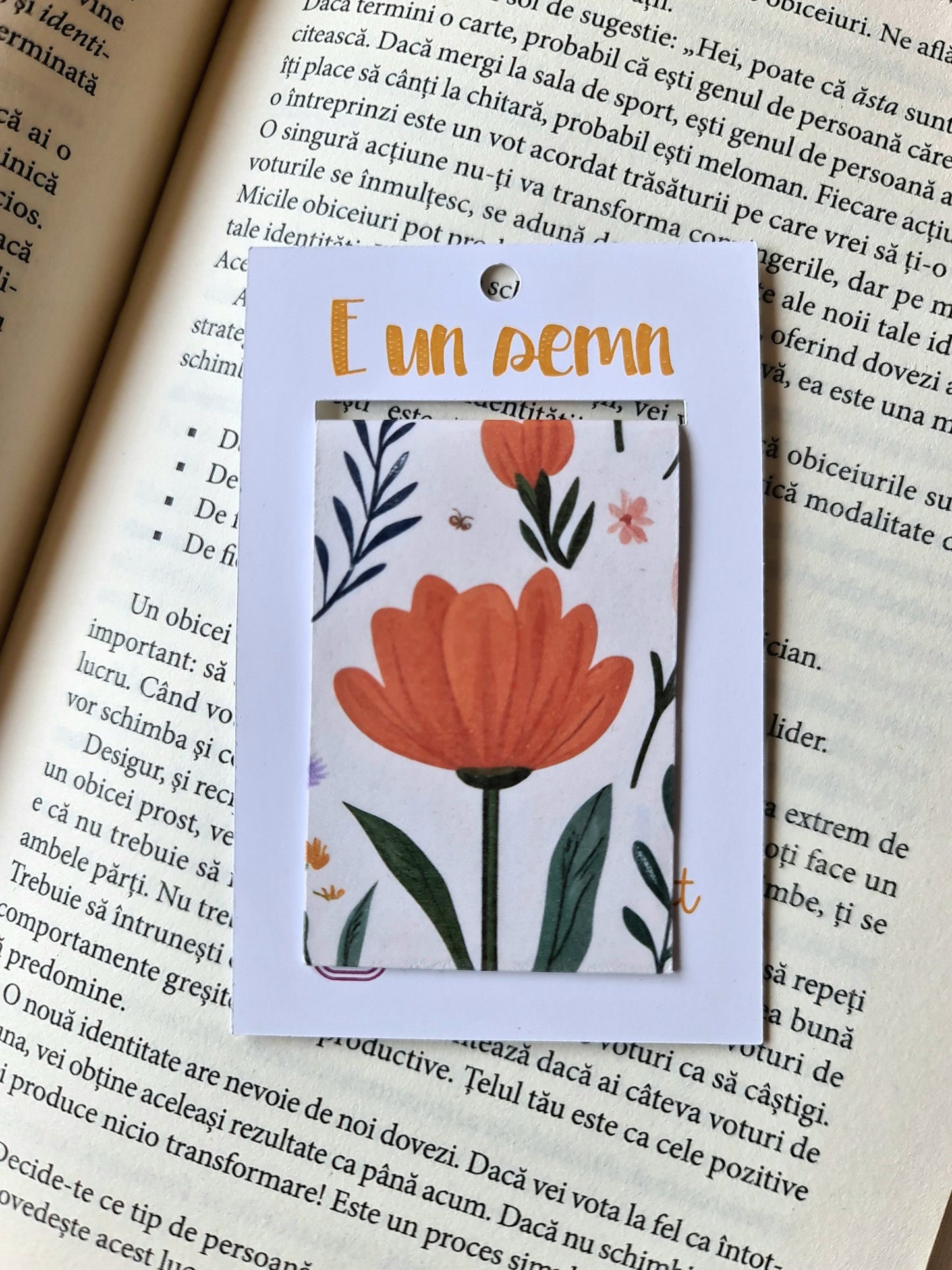 Semn de carte Floare portocalie