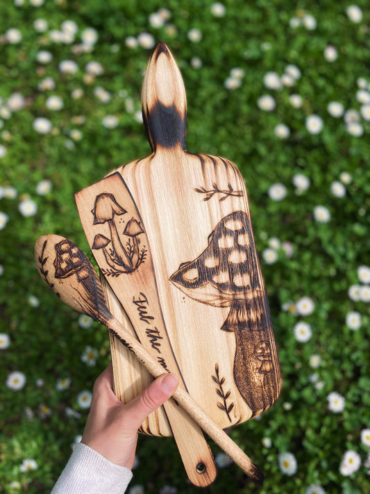 Tocător ciupercă+ 2 spatule de bucătărie